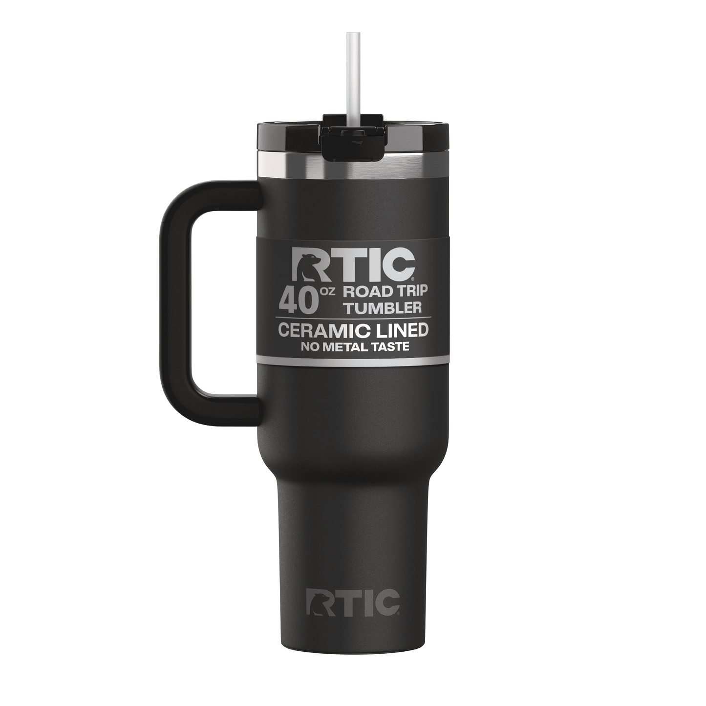RTIC 40 oz Ceramic Lined Road Trip Tumbler with Handle and Leak-Resistant Straw Lid, Beach - Tumbler