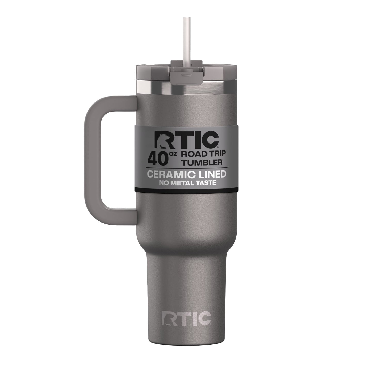 RTIC 40 oz Ceramic Lined Road Trip Tumbler with Handle and Leak-Resistant Straw Lid, Beach - Tumbler