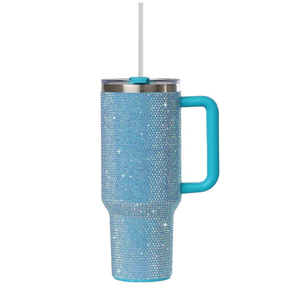 STP GOODS Stainless Steel Rhinestone Insulated Tumbler with Handle Lid and Straw 40 fl oz (1200 ml) - Tumbler