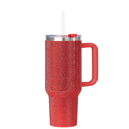 STP GOODS Stainless Steel Rhinestone Insulated Tumbler with Handle Lid and Straw 40 fl oz (1200 ml) - Tumbler