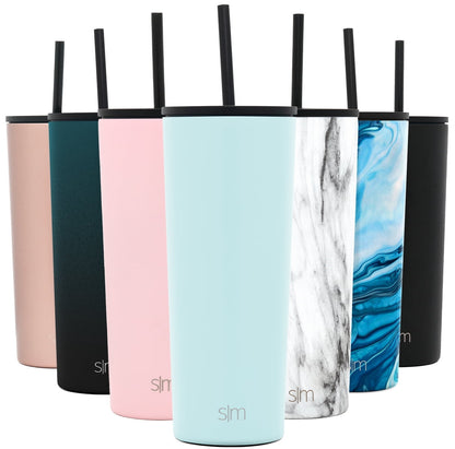 Simple Modern 24oz Classic Tumbler with Straw and Flip Lid | Midnight Black - Tumbler