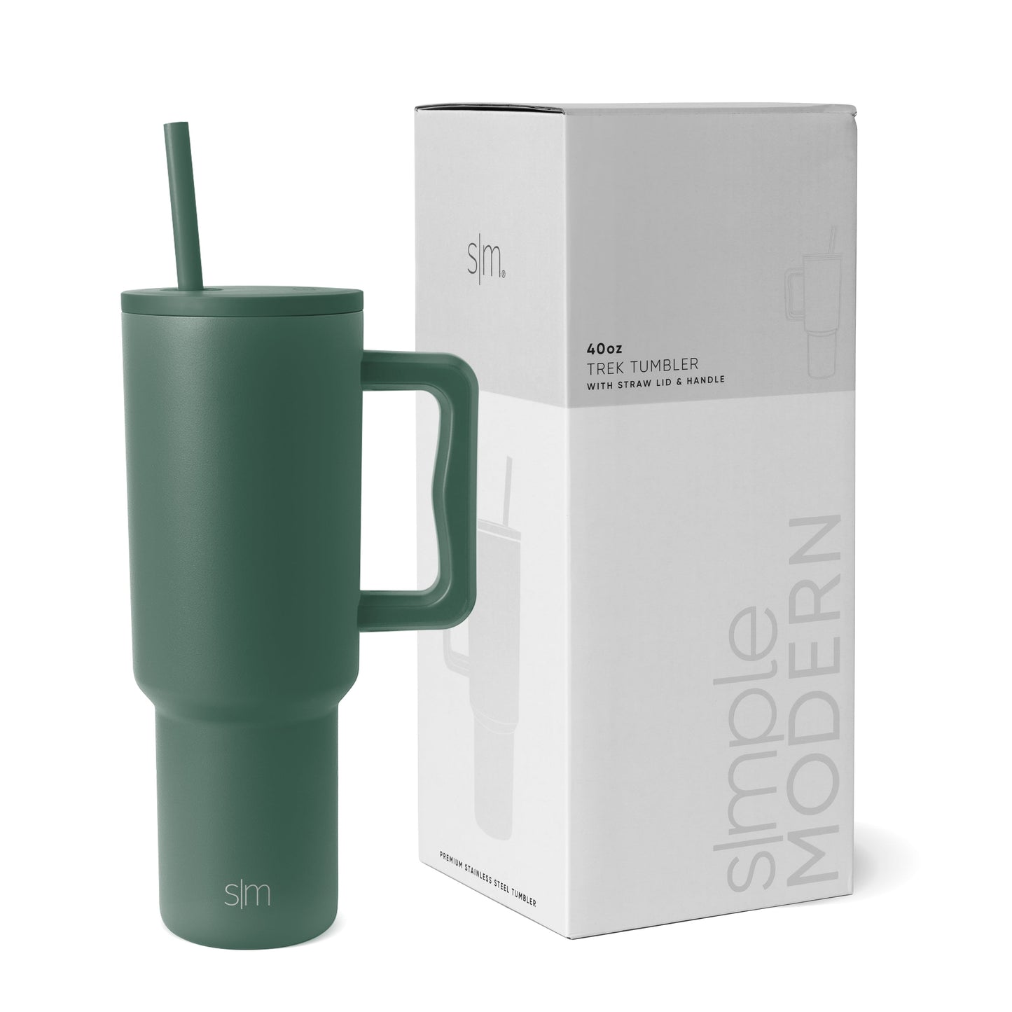 Simple Modern 40 fl oz Insulated Stainless Steel Trek Tumbler with Straw Lid | Graphite - Tumbler