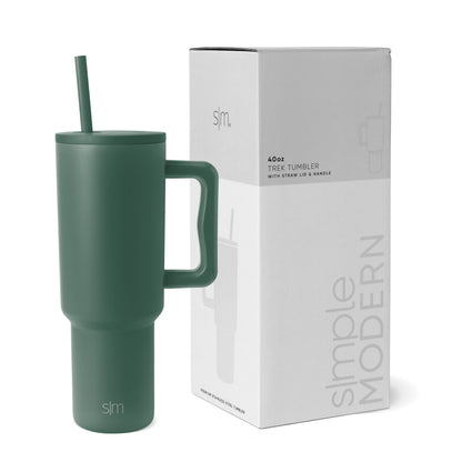 Simple Modern 40 fl oz Insulated Stainless Steel Trek Tumbler with Straw Lid | Graphite - Tumbler