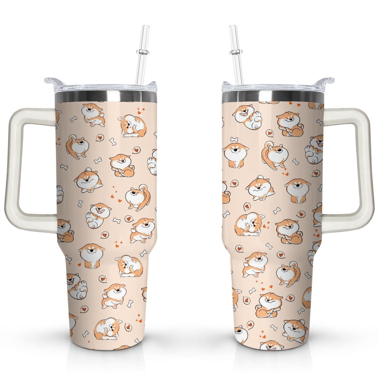 Gift for Dog Lovers Cute Dog Tumbler for Women - 40oz Dog Tumblers with Handle Straw and - Tumbler