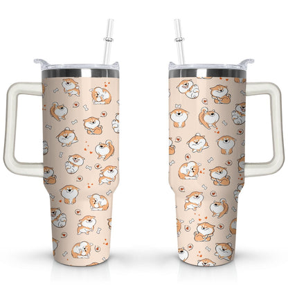 Gift for Dog Lovers Cute Dog Tumbler for Women - 40oz Dog Tumblers with Handle Straw and - Tumbler