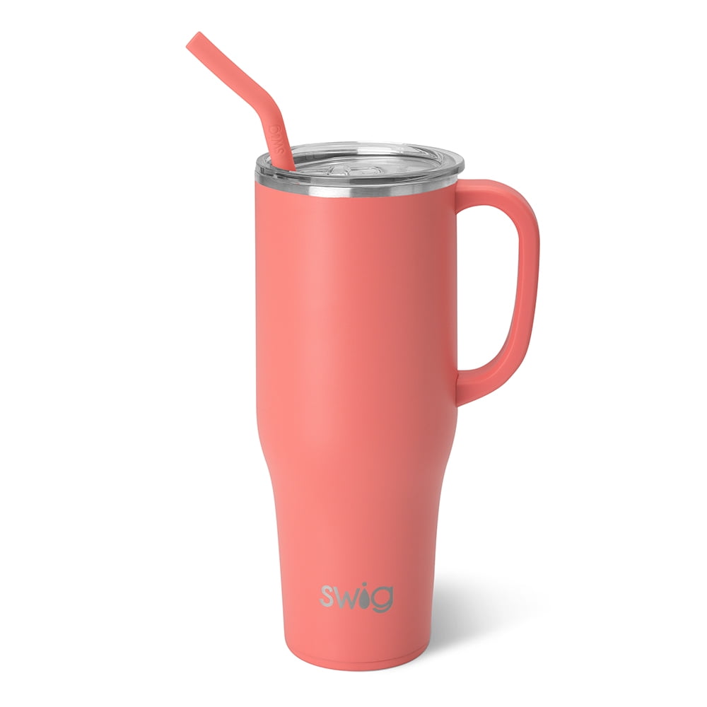 Swig Life 40oz Mega Mug | Insulated Stainless Steel Tumbler with Handle | Oh Happy Day - Tumbler