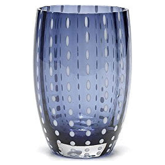 Zafferano Perle Glass Tumbler Set 6 Pieces  Grey Blue